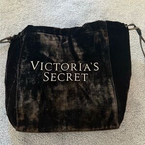 Victoria's Secret Black Velvet Shoulder Bag